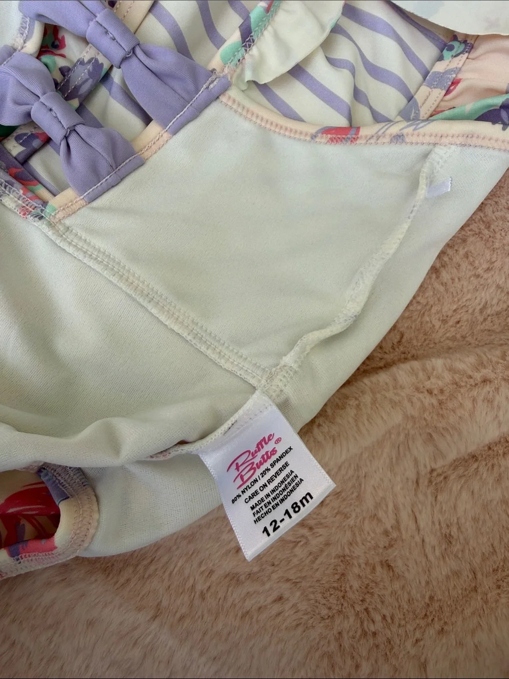 Ruffle Butts Floral Bow Swimsuit 12-18 m